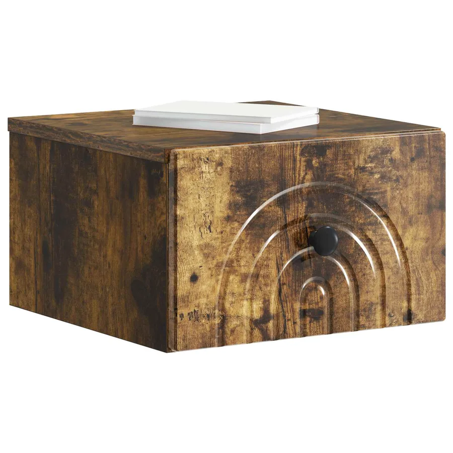 Cabinet de chevet mural 2 pcs Chêne fumé 33 x 34,5 x 20 cm - 3