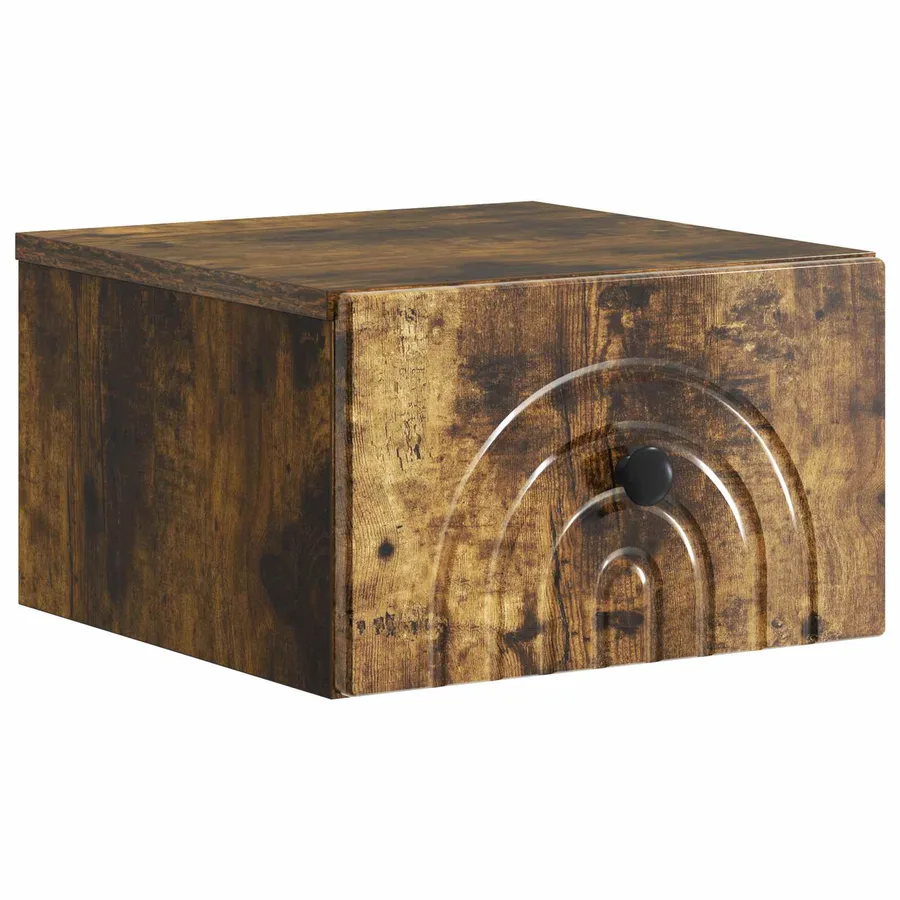 Cabinet de chevet mural 2 pcs Chêne fumé 33 x 34,5 x 20 cm - 5