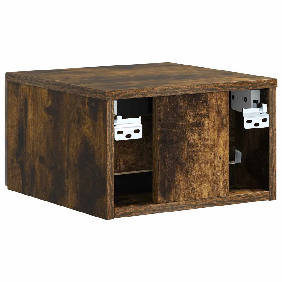 Cabinet de chevet mural 2 pcs Chêne fumé 33 x 34,5 x 20 cm - 9