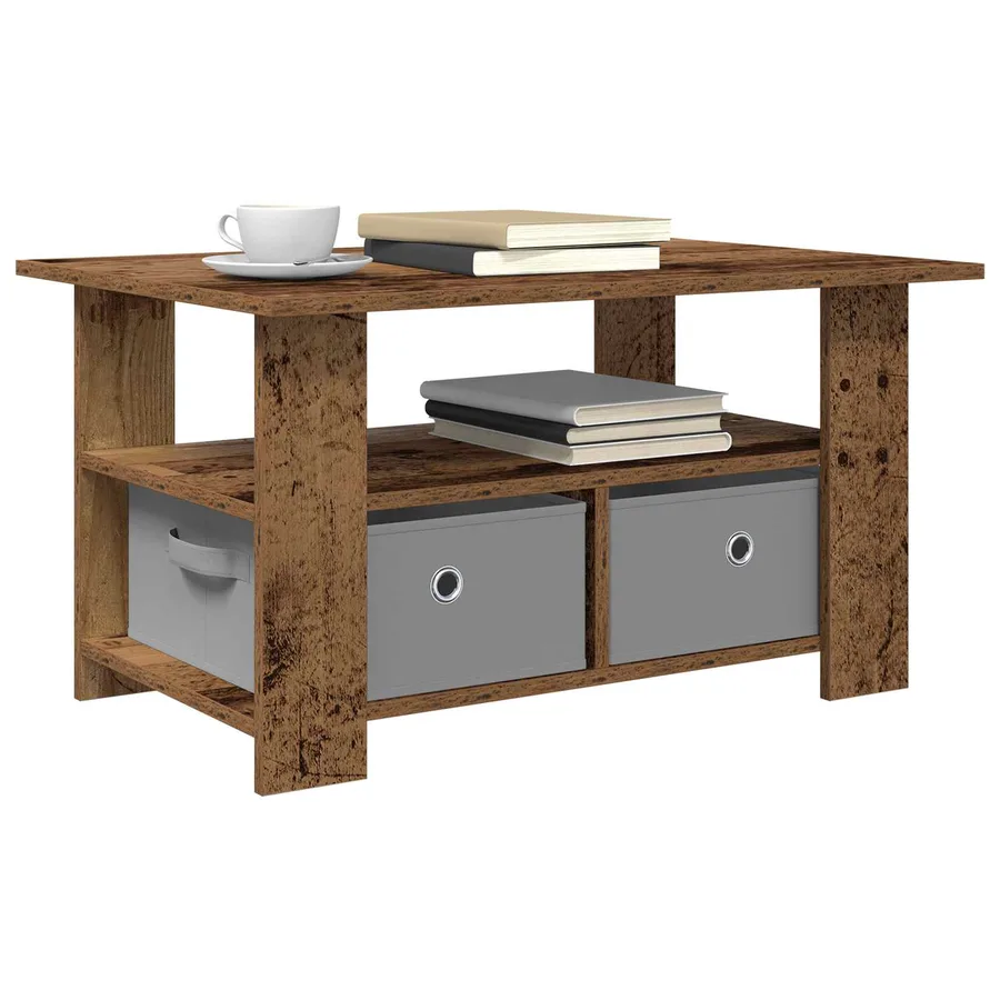 Table basse Bois ancien 77 x 55 x 42 cm Bois d'ingénierie - 3
