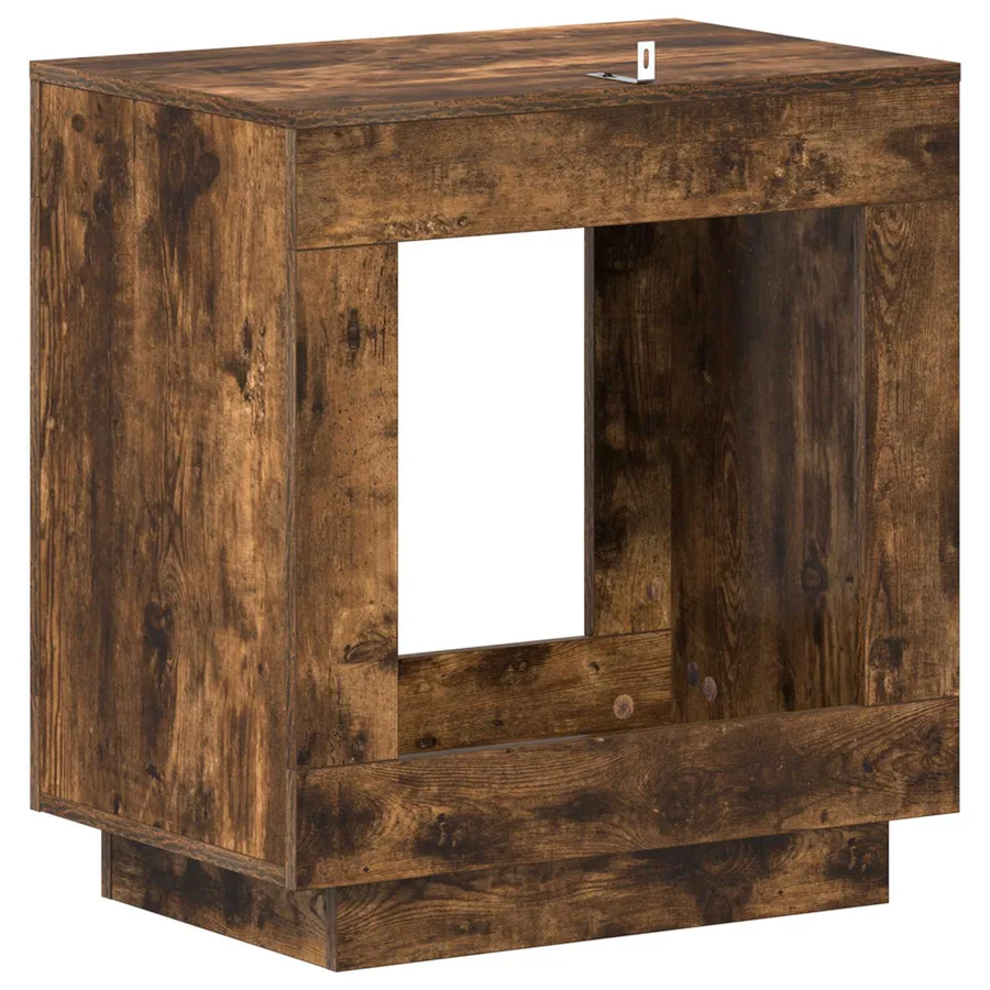 Table d'appoint Chêne fumé 60 x 40 x 65 cm Bois d'ingénierie - 6