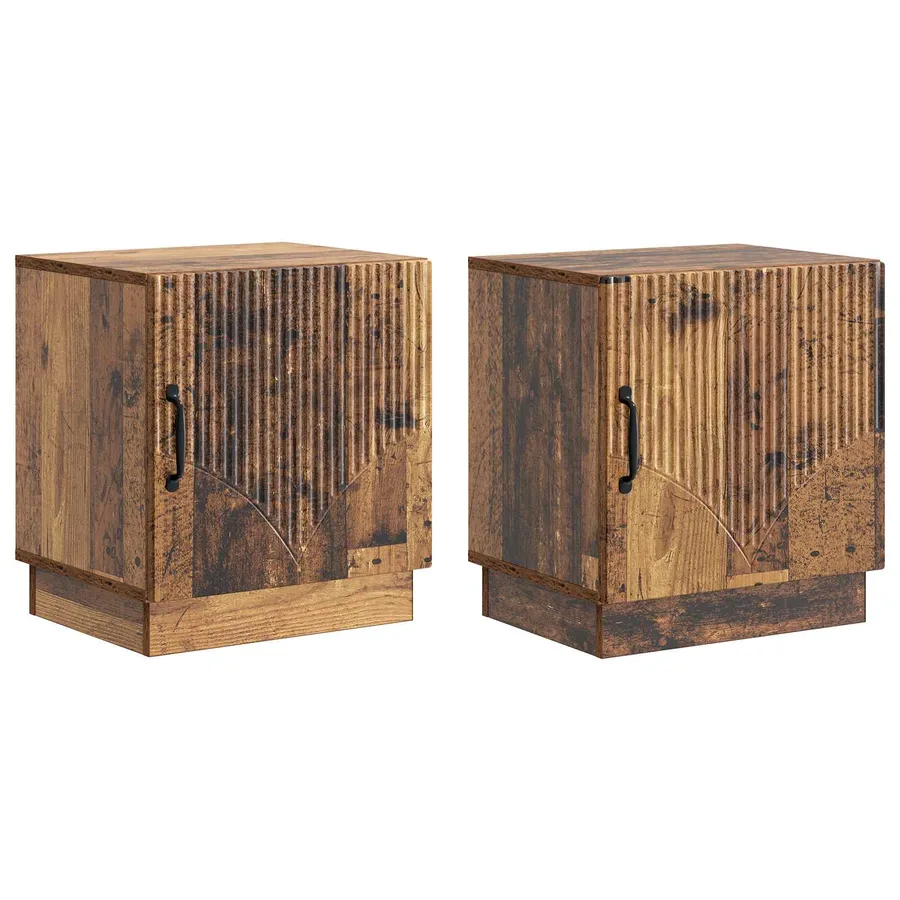 Table de chevet 2 pcs Bois ancien 43 x 34,5 x 47 cm - 2