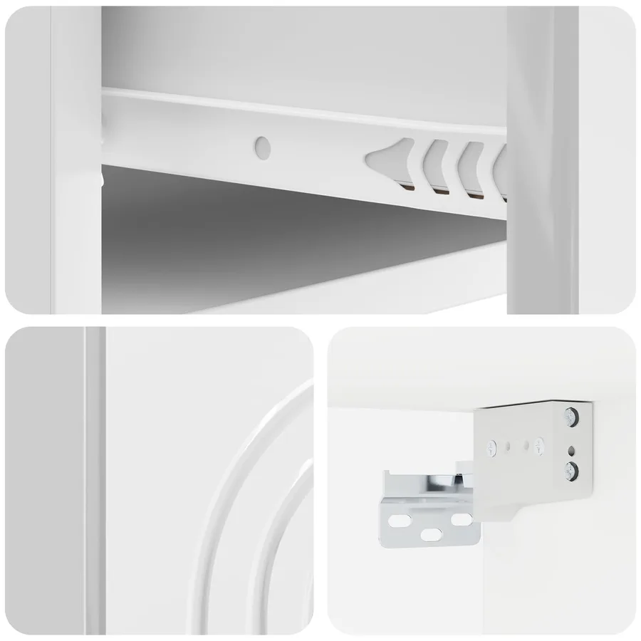 Cabinet de chevet mural 2 pcs Blanc brillant 33 x 34,5 x 20 cm - 10