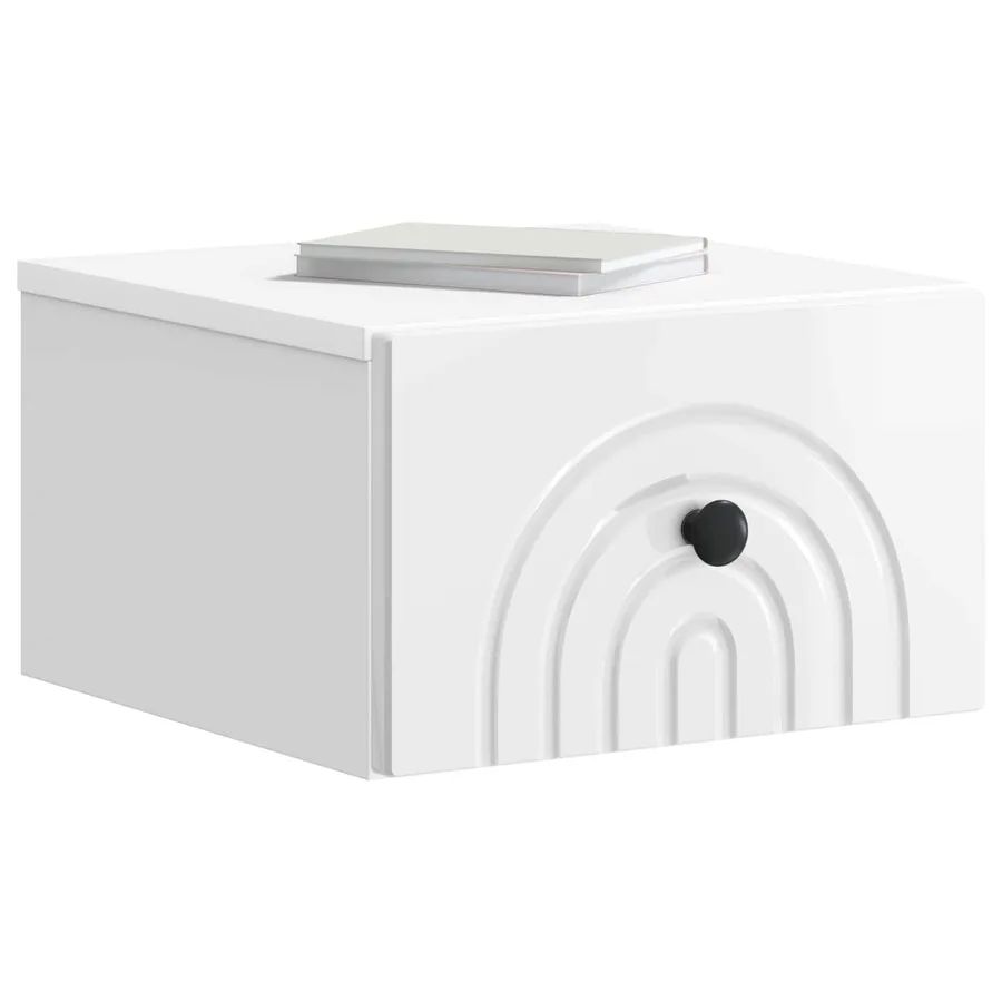 Cabinet de chevet mural 2 pcs Blanc brillant 33 x 34,5 x 20 cm - 3