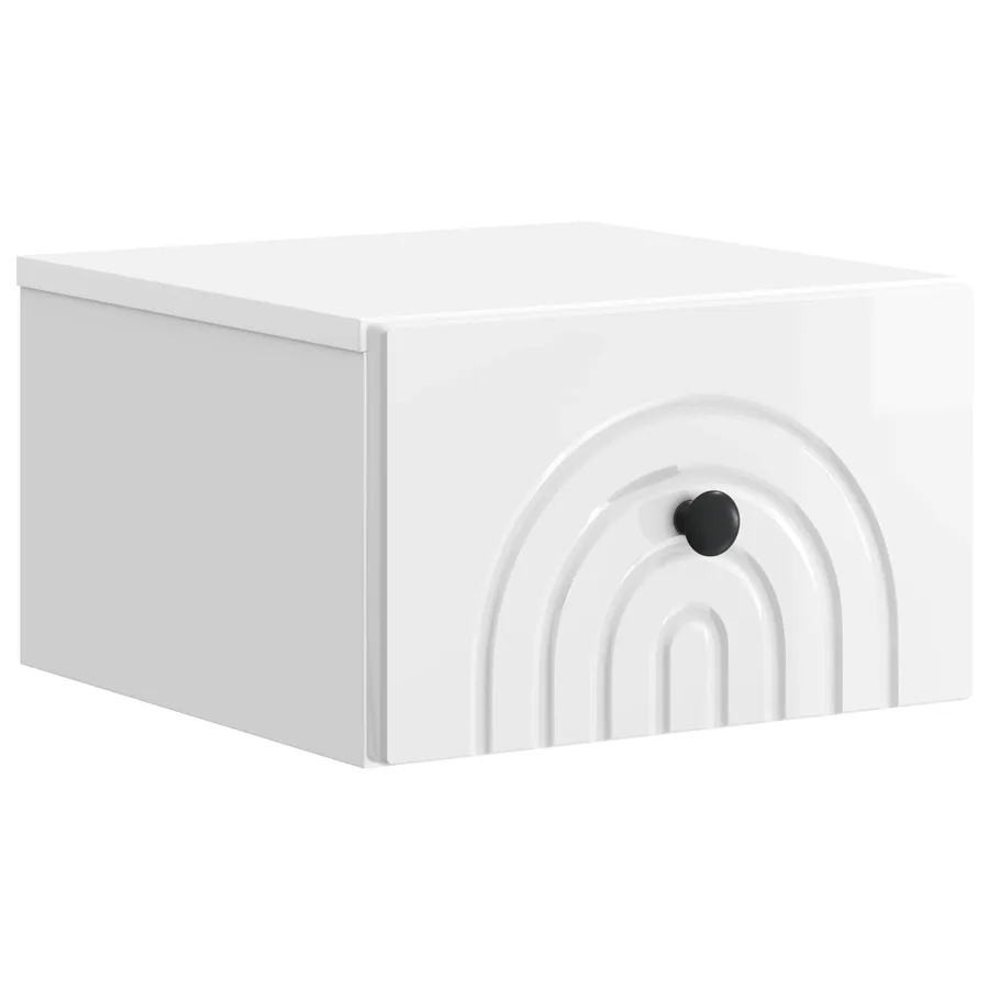 Cabinet de chevet mural 2 pcs Blanc brillant 33 x 34,5 x 20 cm - 5