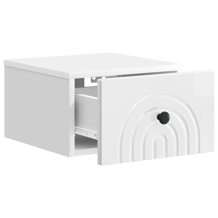 Cabinet de chevet mural 2 pcs Blanc brillant 33 x 34,5 x 20 cm - 6