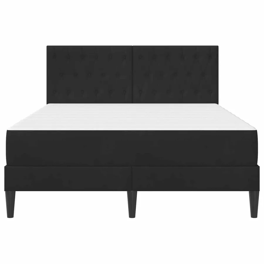 Cadre de lit avec matelas Noir 120 x 200 cm Velours - 6