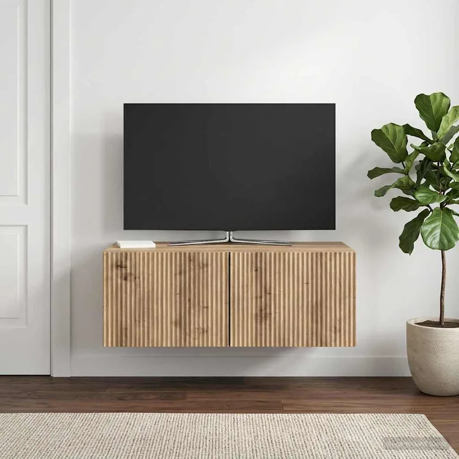 Meuble TV mural 78,5 x 41 x 30 cm Chêne artisanal