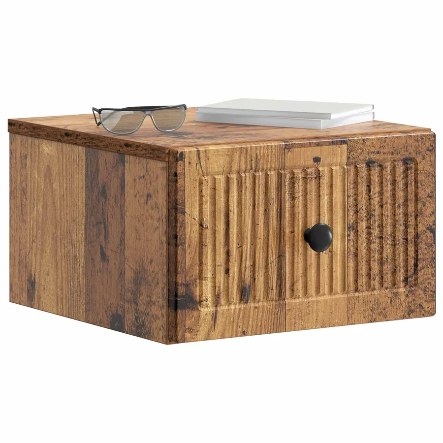Cabinet de chevet mural Bois ancien 33 x 34,5 x 20 cm - 3