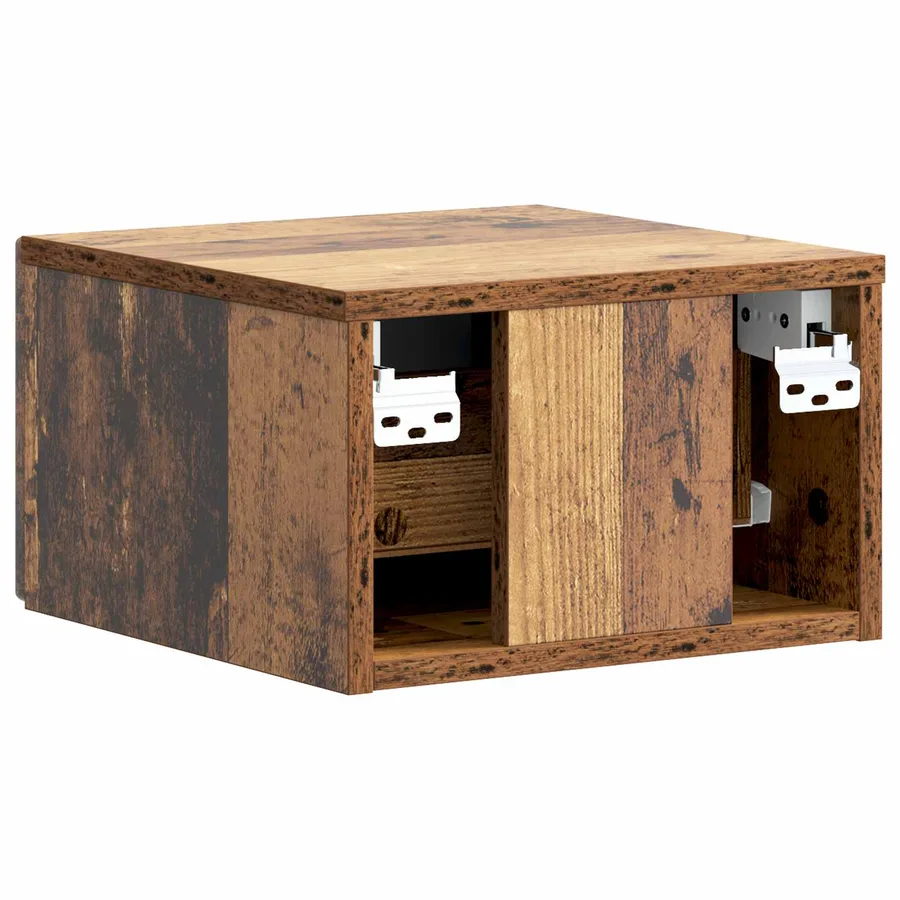 Cabinet de chevet mural Bois ancien 33 x 34,5 x 20 cm - 7