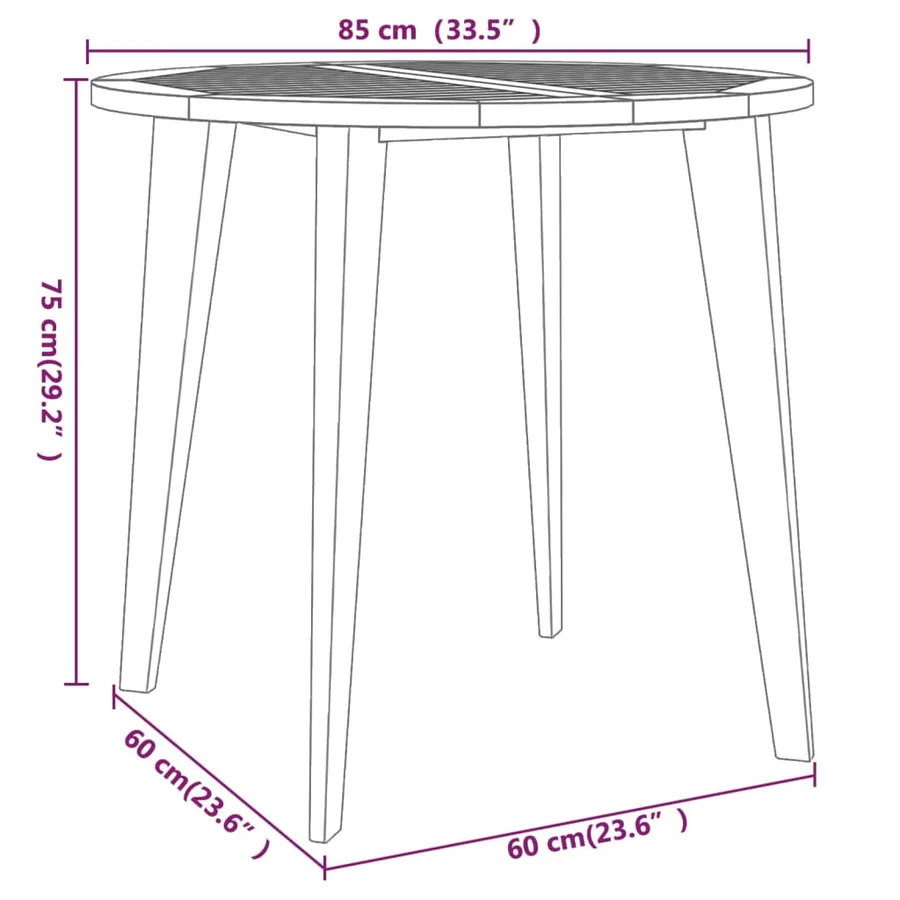 Ensemble à manger de jardin 5 pcs Bois d'acacia solide - 11