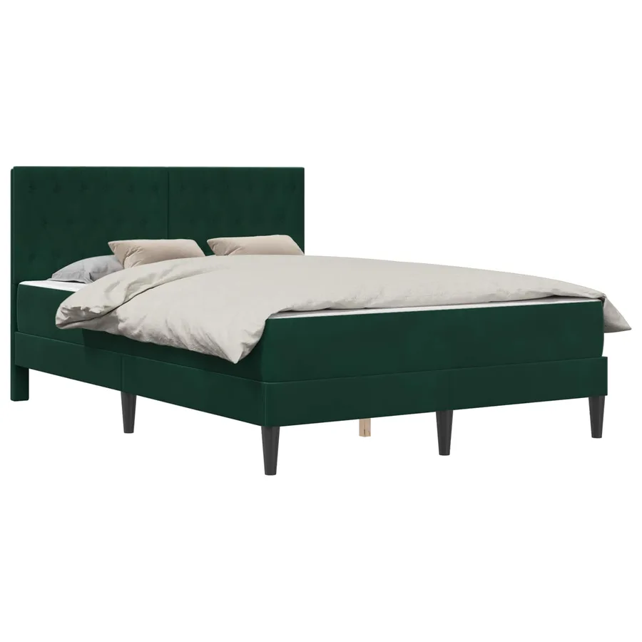 Cadre de lit avec matelas Vert foncé 120 x 200 cm Velours - 2