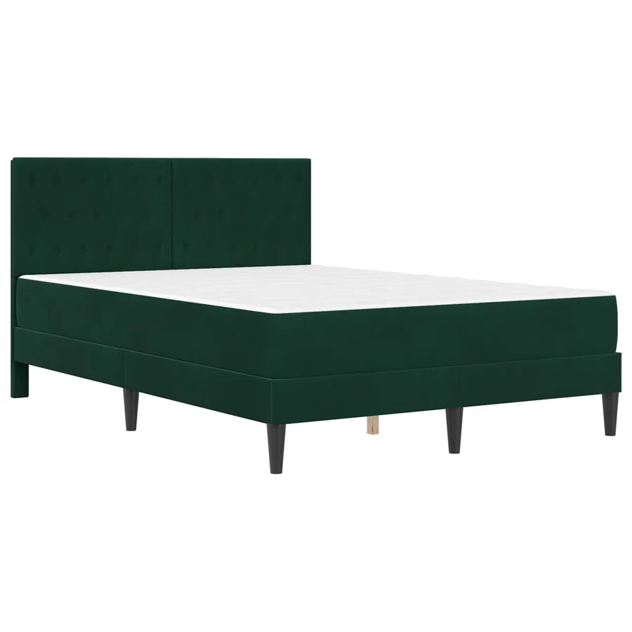 Cadre de lit avec matelas Vert foncé 120 x 200 cm Velours - 3