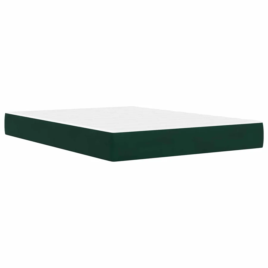 Cadre de lit avec matelas Vert foncé 120 x 200 cm Velours - 5