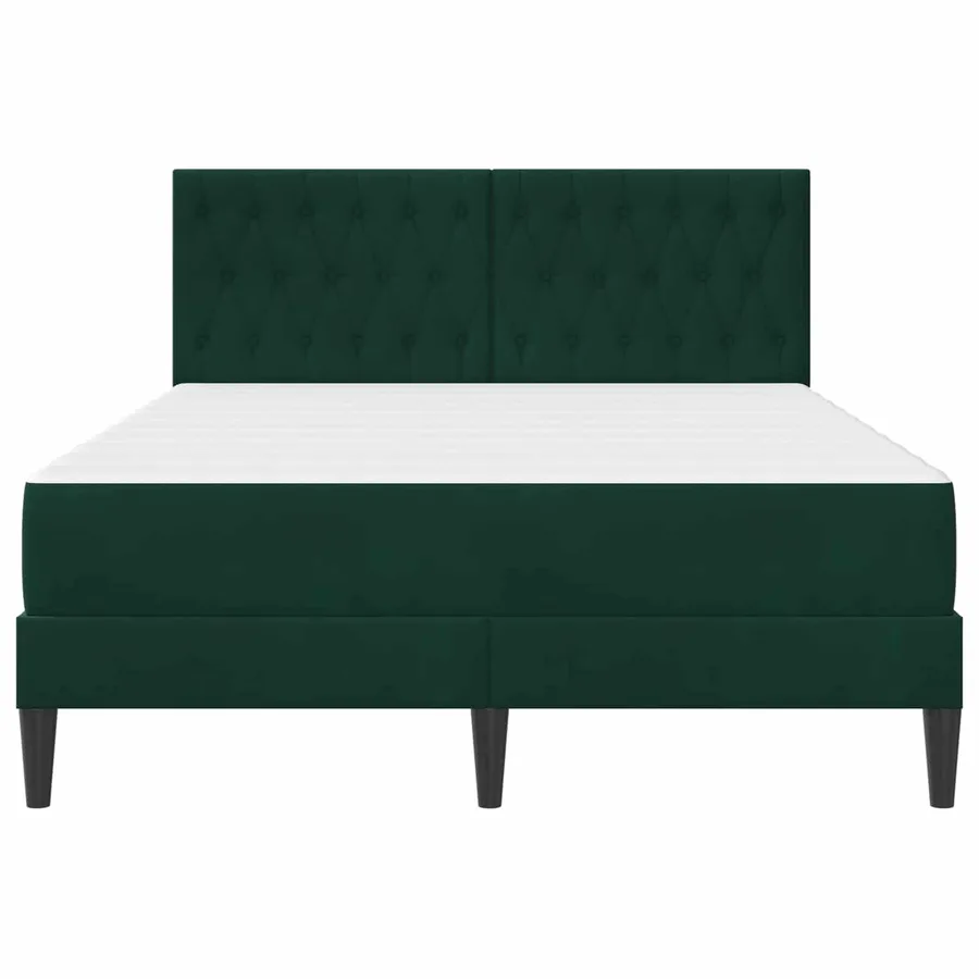 Cadre de lit avec matelas Vert foncé 120 x 200 cm Velours - 6
