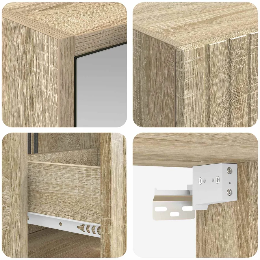 Ensemble d'armoire de salle de bain 5 pcs Chêne Sonoma - 8
