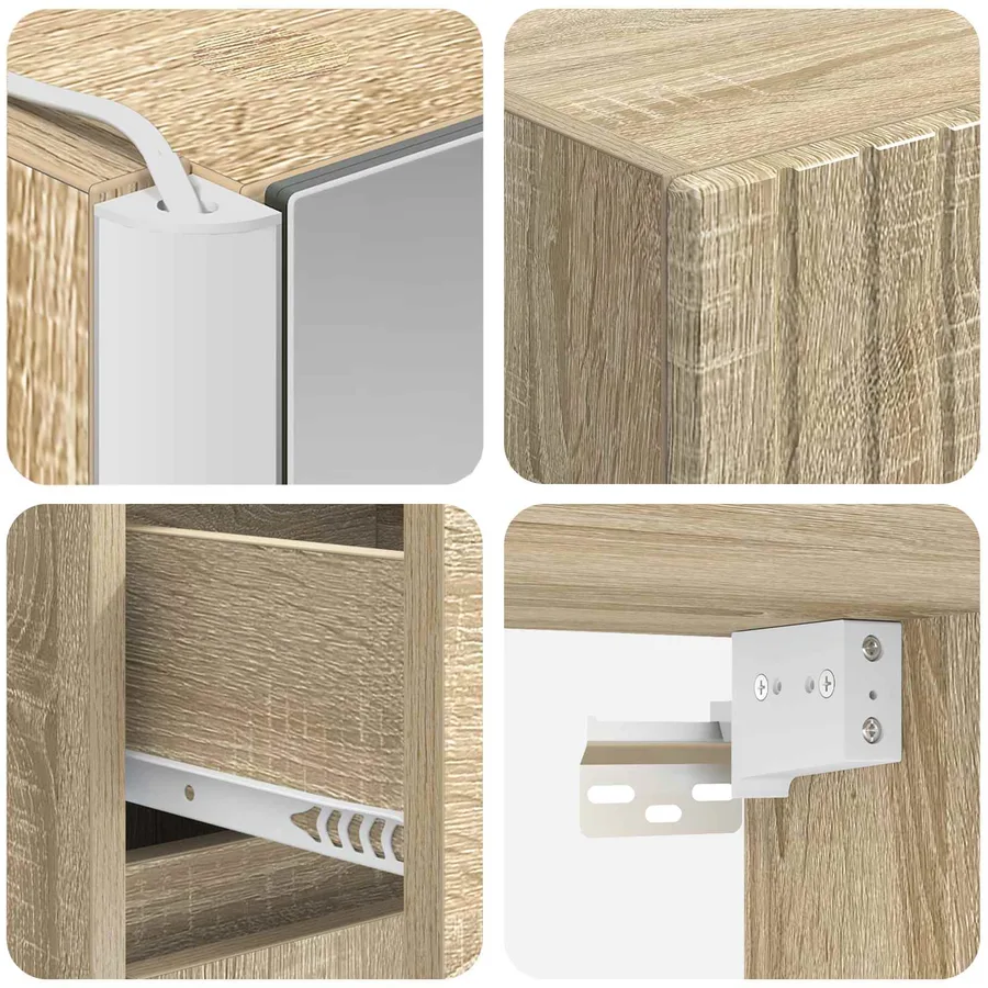 Ensemble d'armoire de salle de bain 5 pcs Chêne Sonoma - 10
