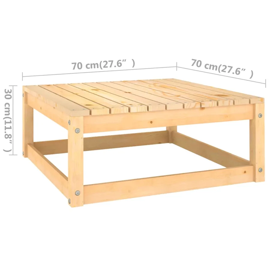 Salon de jardin 3 pcs avec coussins Bois de pin massif - 7