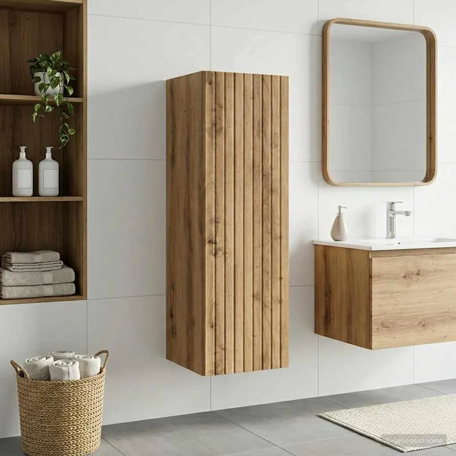 Cabinet de Salle de Bain Mural Chêne artisanal