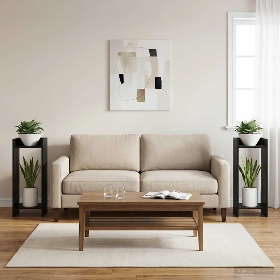Support de Plante 2 pc Chêne Noir 30 x 30 x 80 cm - 4