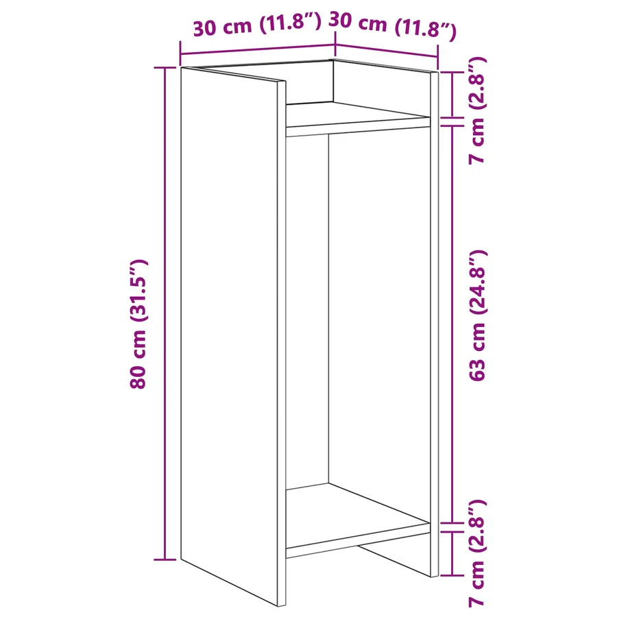 Support de Plante 2 pc Chêne Noir 30 x 30 x 80 cm - 8