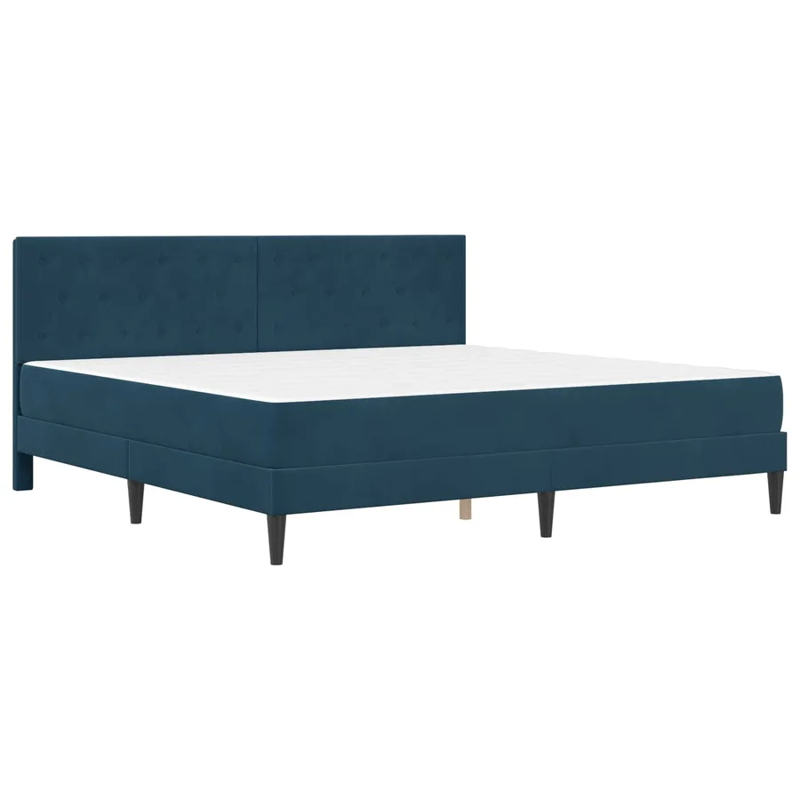 Cadre de lit avec matelas Bleu 180 x 200 cm Velours - 3