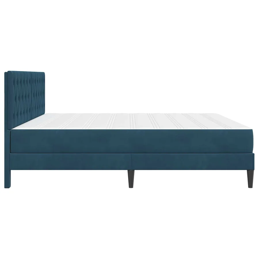 Cadre de lit avec matelas Bleu 180 x 200 cm Velours - 7