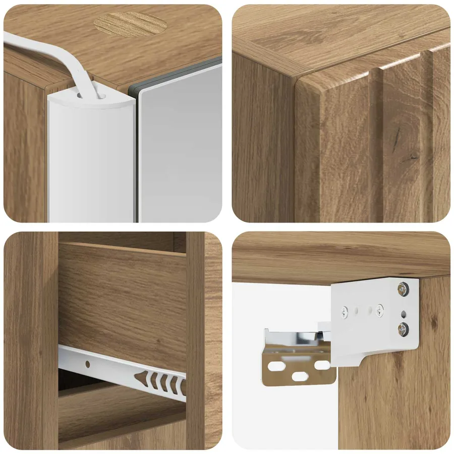 Ensemble d'armoire de salle de bain 5 pc Chêne artisanal - 10