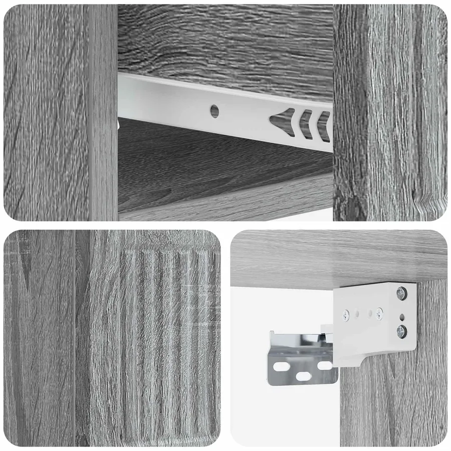 Cabinet de chevet mural Sonoma gris 33 x 34,5 x 20 cm - 8