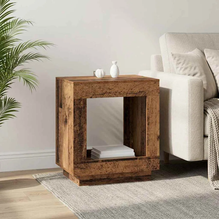 Table d'appoint Bois ancien 60 x 40 x 65 cm Bois d'ingénierie