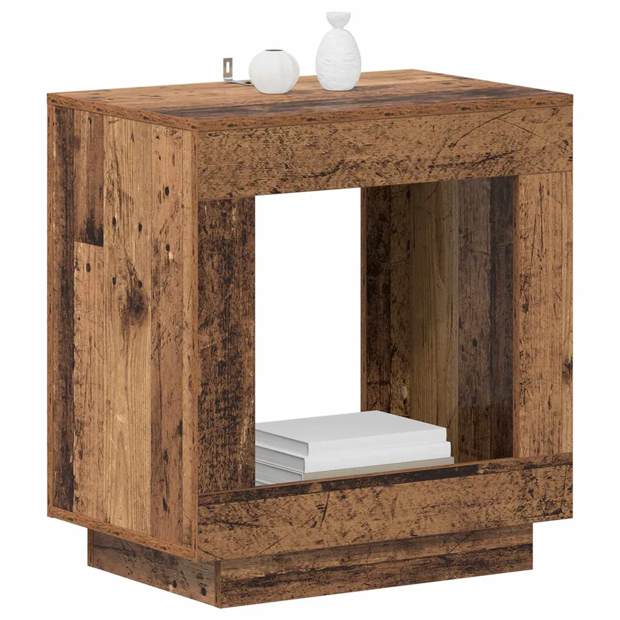 Table d'appoint Bois ancien 60 x 40 x 65 cm Bois d'ingénierie - 3