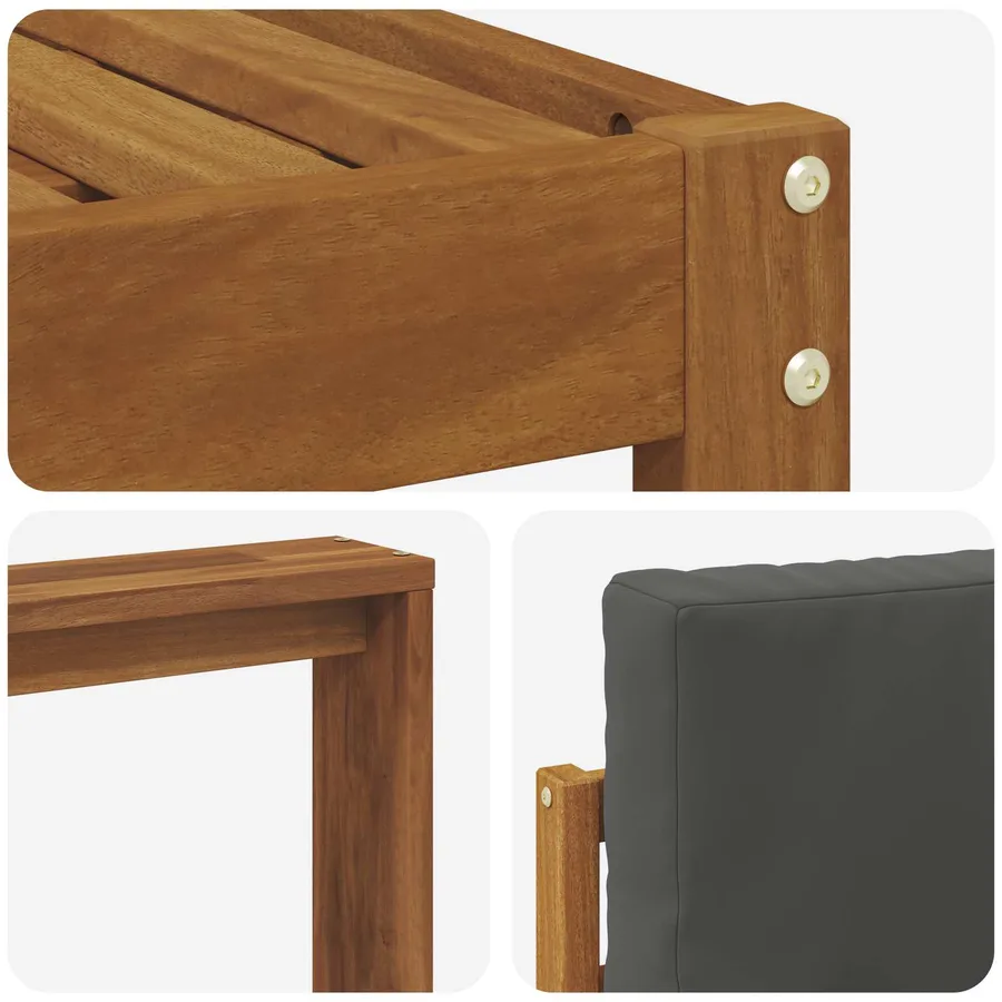 Ensemble de canapés d'extérieur 4 pcs Naturel et Anthracite - 5