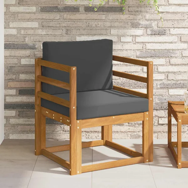 Canapé d’extérieur Bois d'acacia massif et polyester Naturel