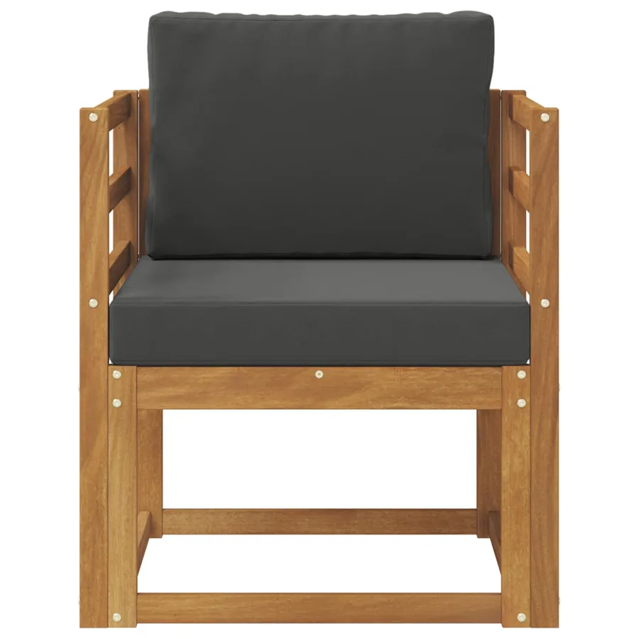 Canapé d’extérieur Bois d'acacia massif et polyester Naturel - 3