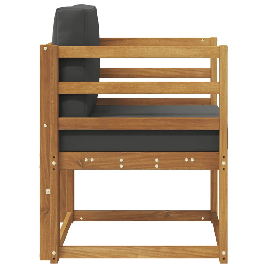 Canapé d’extérieur Bois d'acacia massif et polyester Naturel - 4