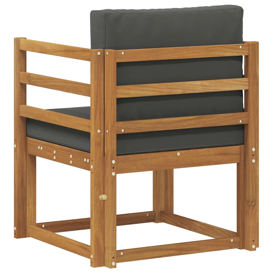 Canapé d’extérieur Bois d'acacia massif et polyester Naturel - 5