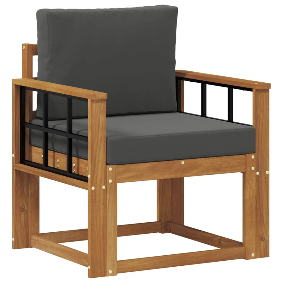 Canapé d’extérieur Bois d'acacia massif et polyester Naturel - 2