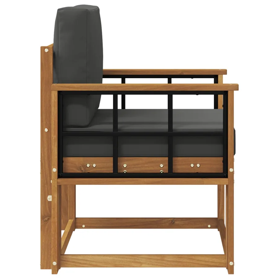Canapé d’extérieur Bois d'acacia massif et polyester Naturel - 4