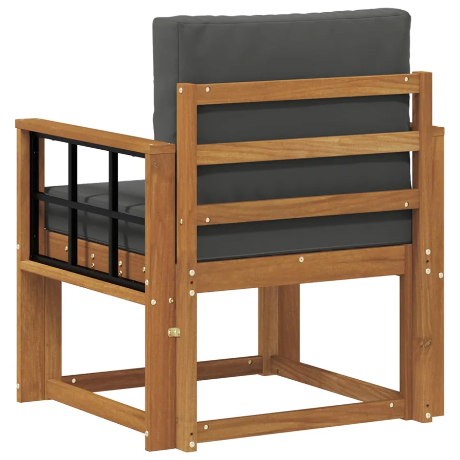 Canapé d’extérieur Bois d'acacia massif et polyester Naturel - 5