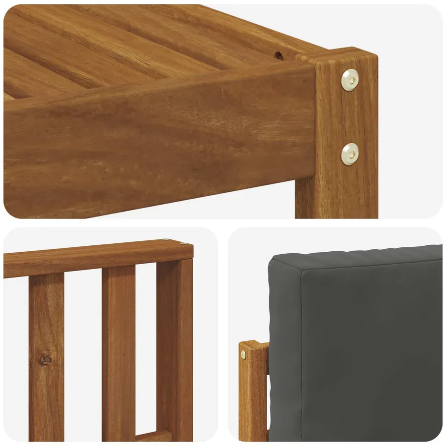 Ensemble de canapés d'extérieur 10 pcs Naturel et Anthracite - 7