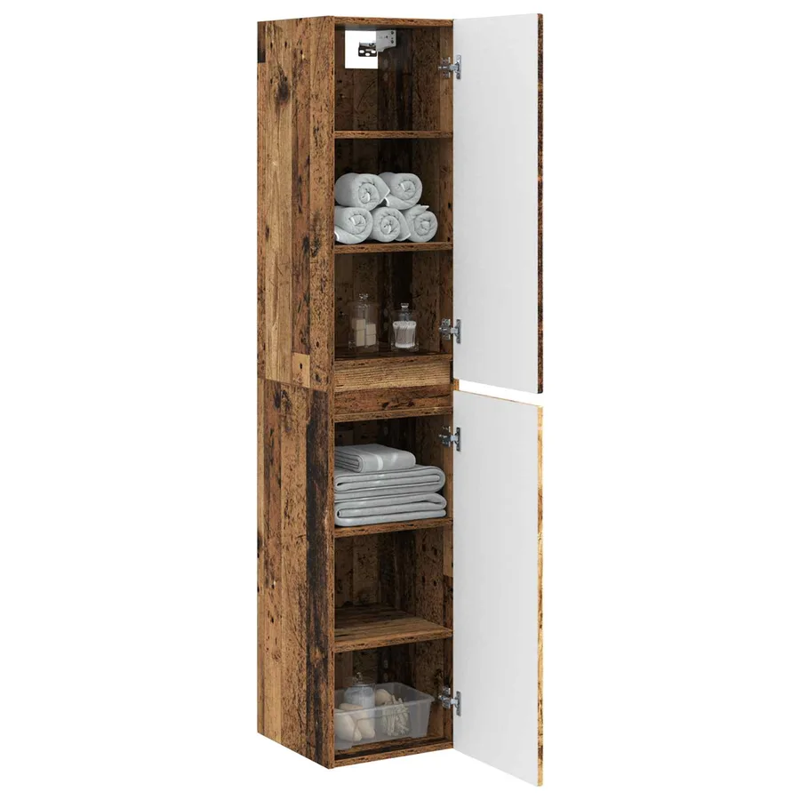 Cabinet de Salle de Bain Mural Bois ancien 33 x 34,5 x 160 cm - 3