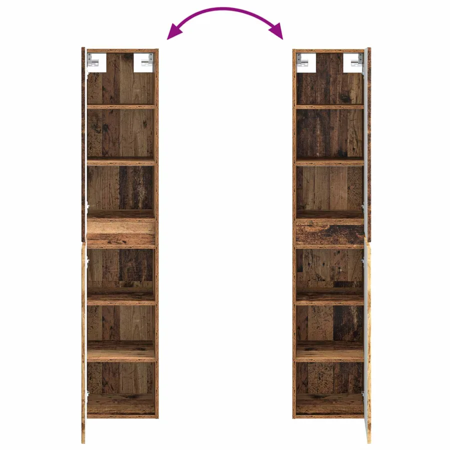 Cabinet de Salle de Bain Mural Bois ancien 33 x 34,5 x 160 cm - 7
