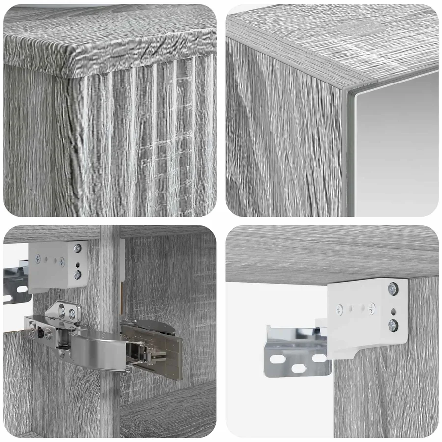 Ensemble de mobilier de salle de bain 5 pcs Sonoma gris - 10