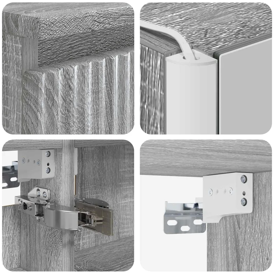 Ensemble d'armoire de salle de bain 5 pcs Sonoma gris - 10