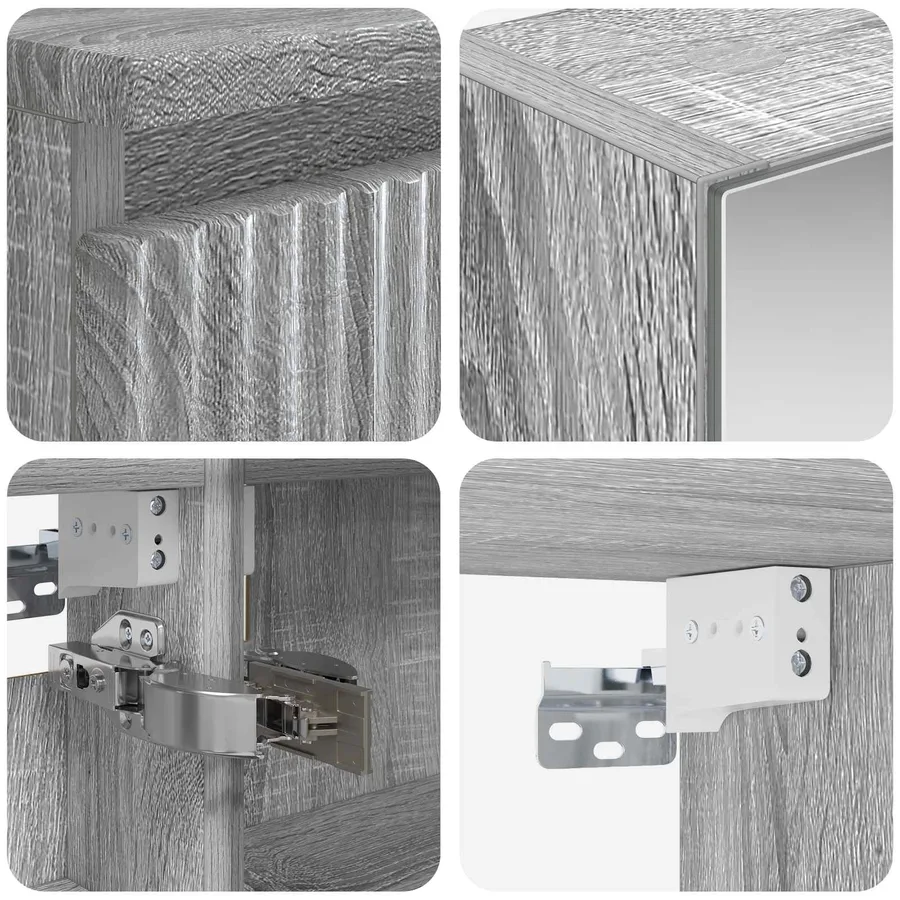 Ensemble d'armoire de salle de bain 5 pcs Sonoma gris - 10