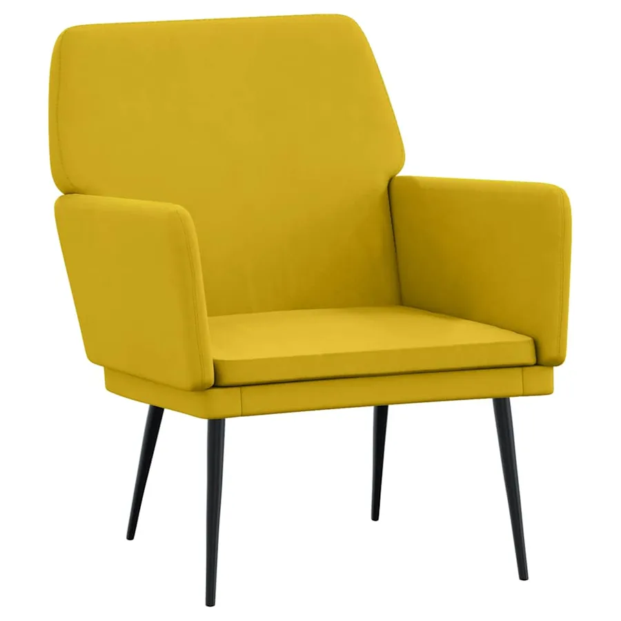 Fauteuil Jaune 62x79x79 cm Velours - 2