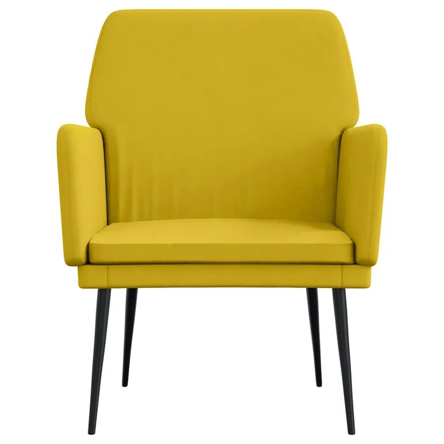 Fauteuil Jaune 62x79x79 cm Velours - 3