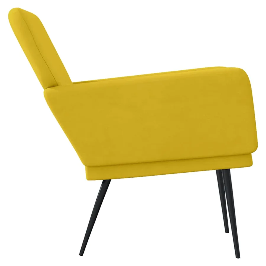 Fauteuil Jaune 62x79x79 cm Velours - 4