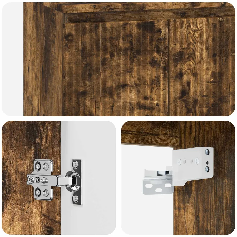 Vanité de lavabo mural Chêne fumé 49,5 x 41 x 63 cm - 6