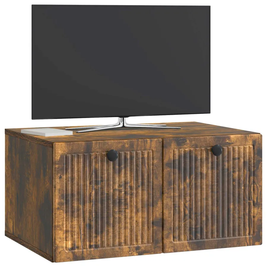 Meuble TV mural Chêne fumé 59,5 x 41 x 30 cm Bois d'ingénierie - 3